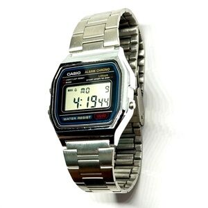 Casio A158WA-1D Vintage Series Digital Stainless Quartz Unisex Watch WORKING